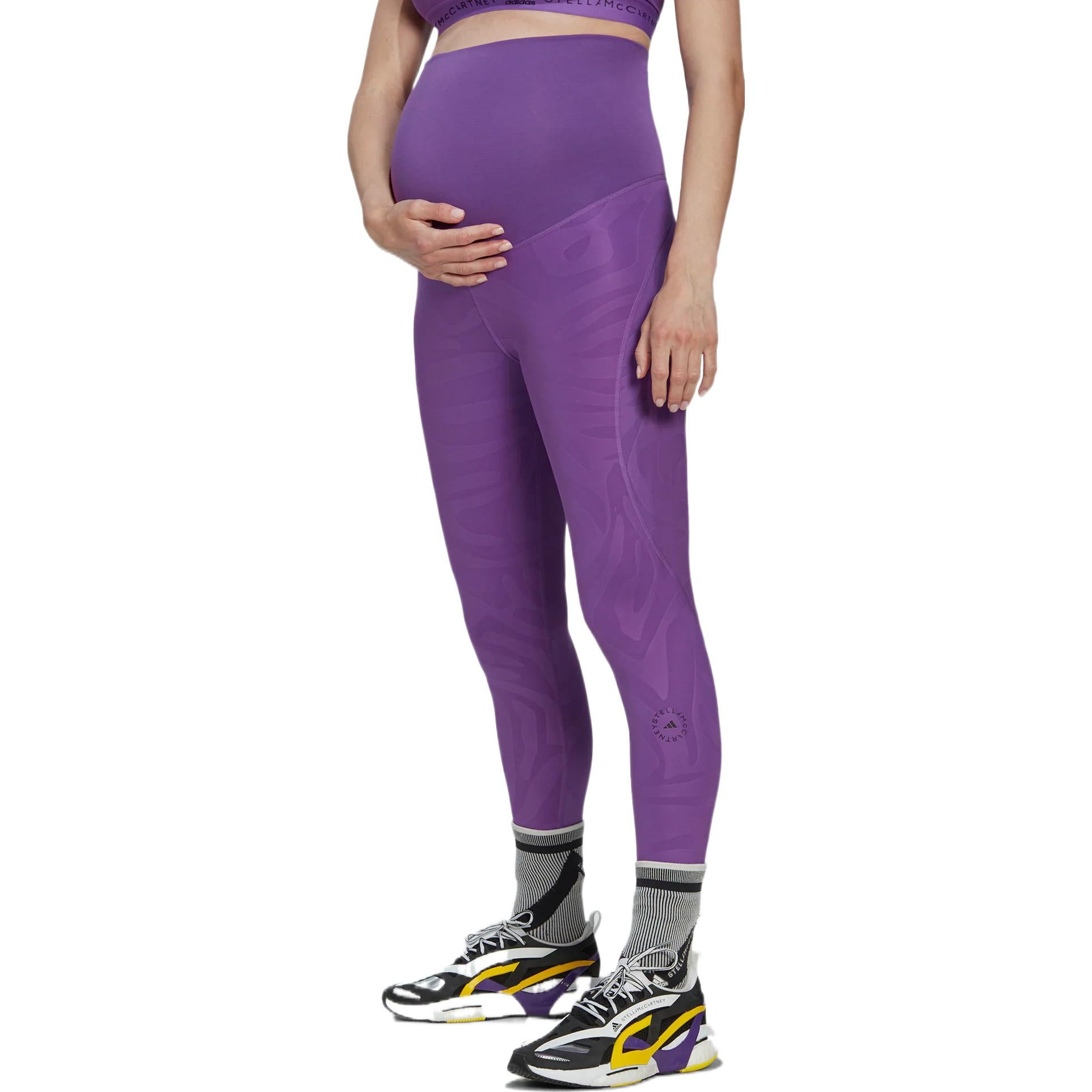 (WMNS) adidas by Stella McCartney Yoga leggings for expectant mothers 'Purple' HI6025 - 2