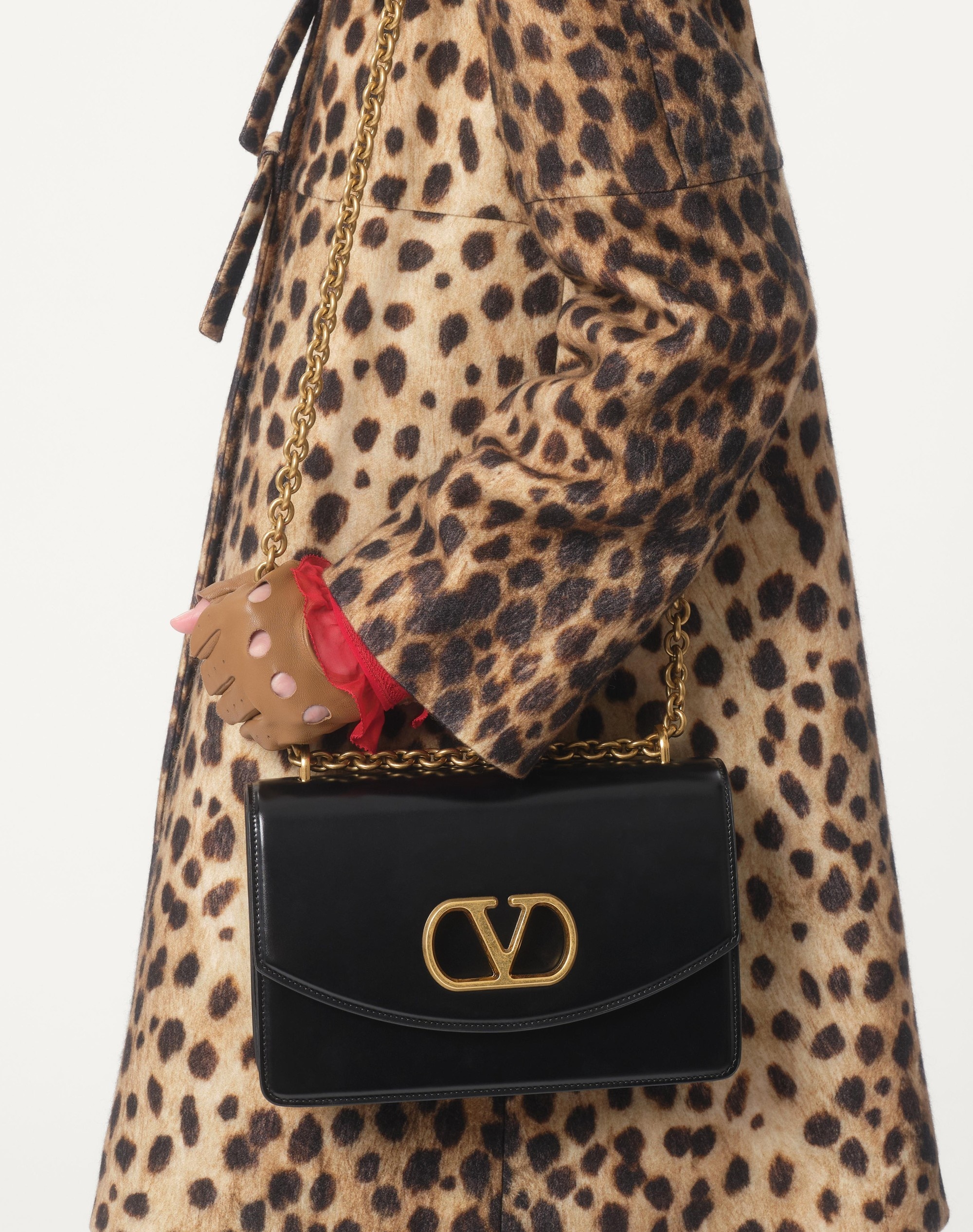 JAGUAR SPOTS PRINTED WOOL CLOTH COAT - 3
