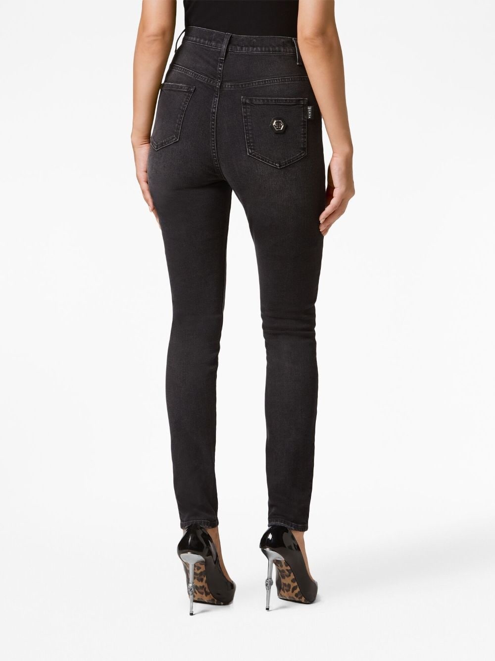 high-rise skinny faded jeans - 4