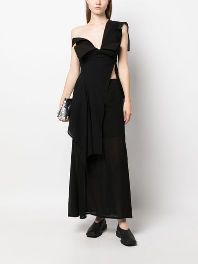 Yohji Yamamoto layered-effect asymmetric top outlook