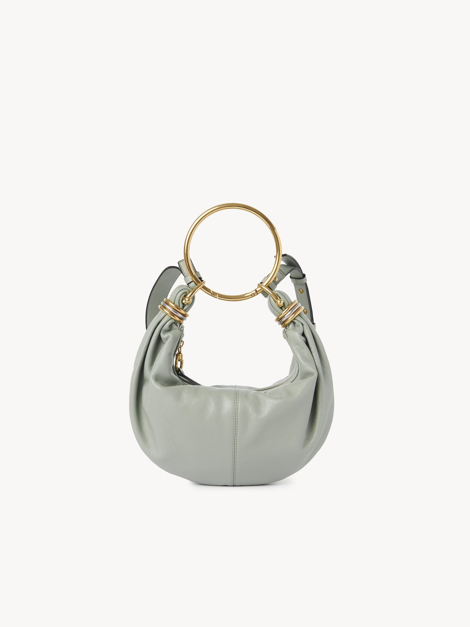 SMALL BRACELET HOBO BAG IN GRAINED LEATHER - 4