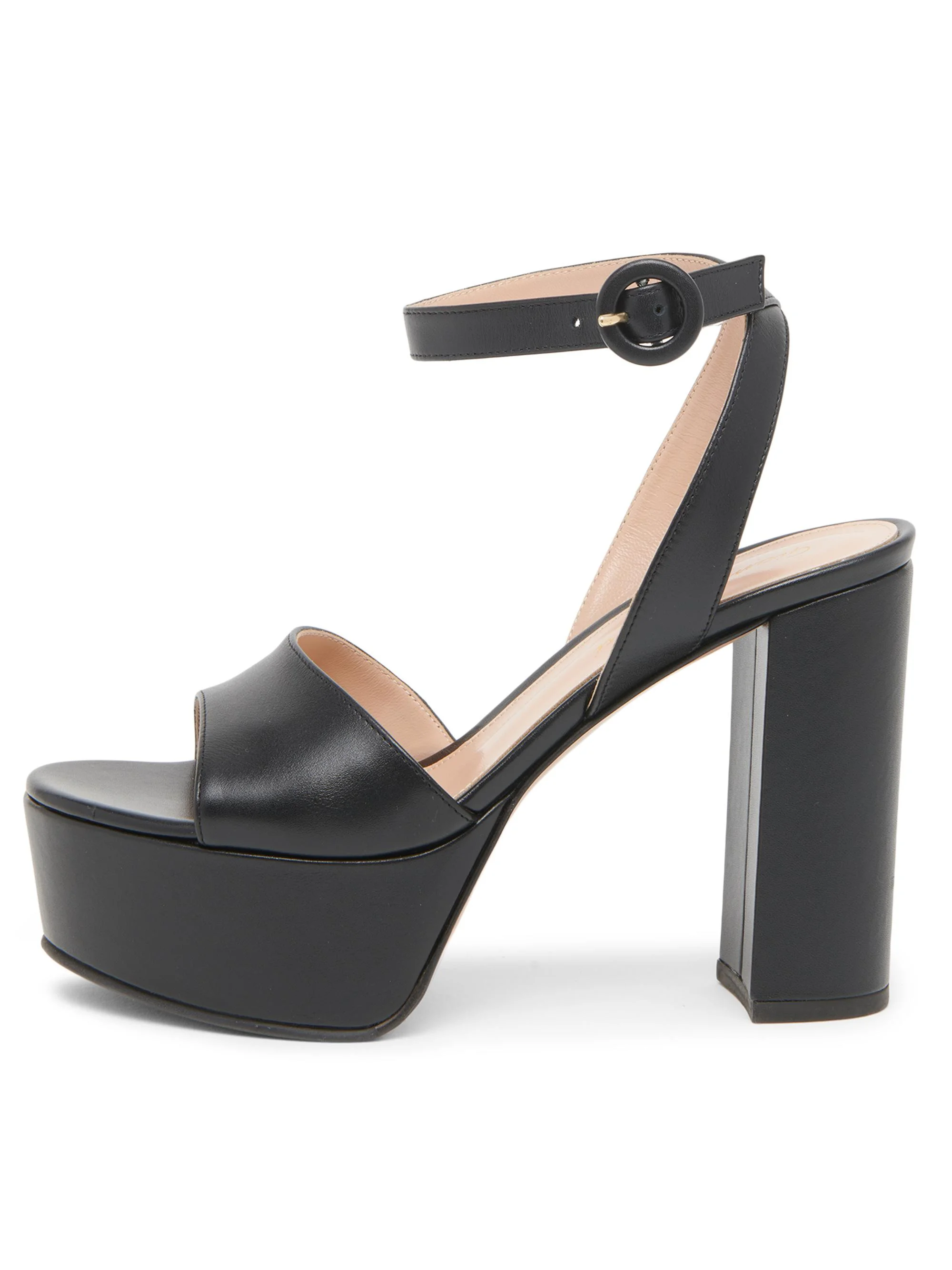 Women's 70MM Leather Platform Sandals - Black - 1