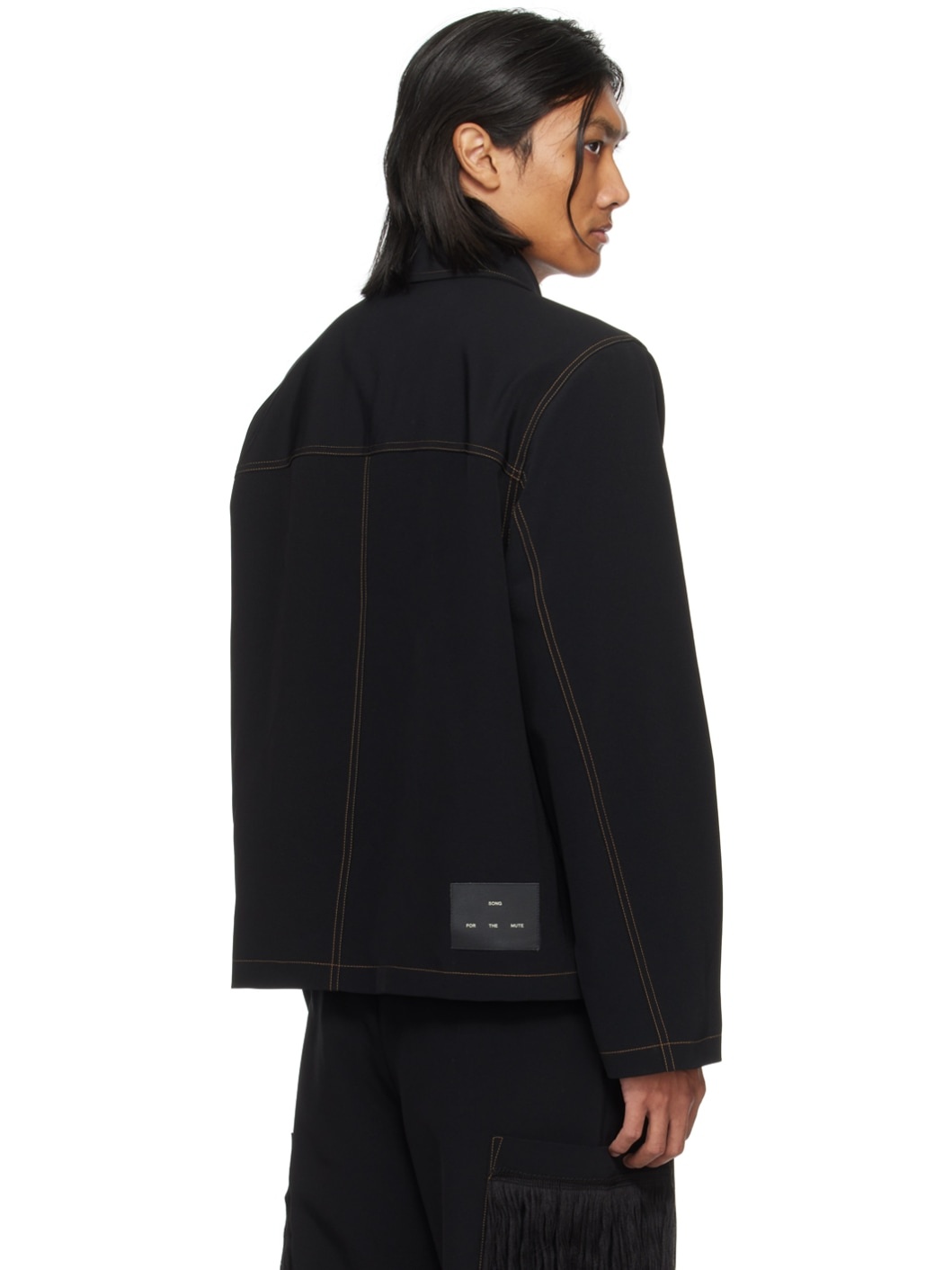Black Crop Patch Pocket Jacket - 3