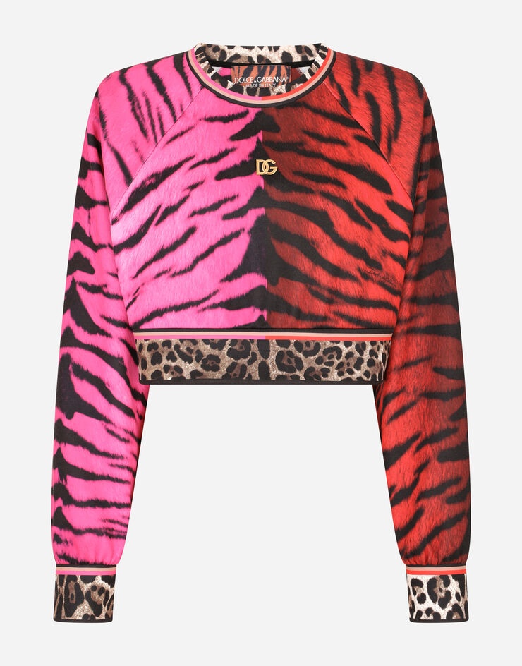 Cotton sweatshirt with tiger print - 3