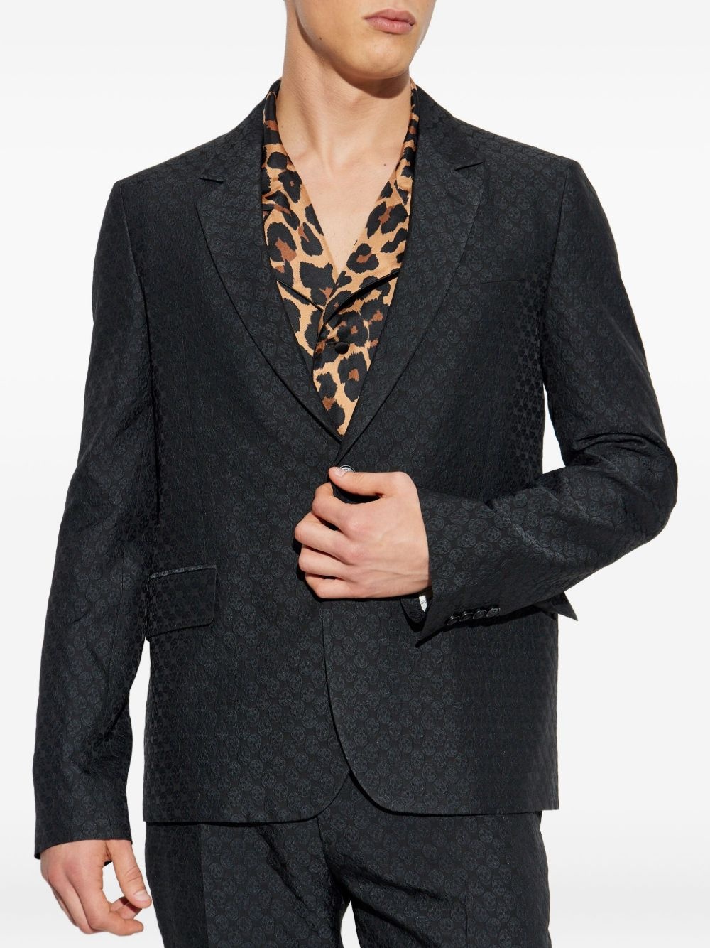 skull-print two-button blazer - 3
