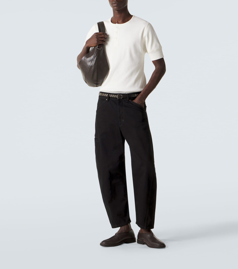 Lemaire Cotton and linen jersey Henley shirt outlook