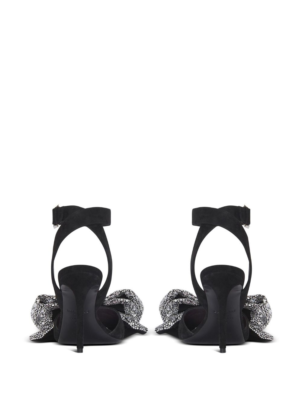 rhinestone bow sandals - 4