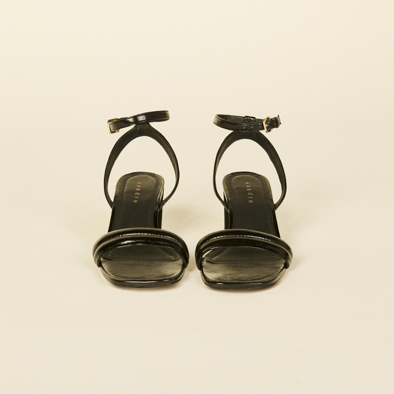 Sandro Patent leather sandal with high heel outlook