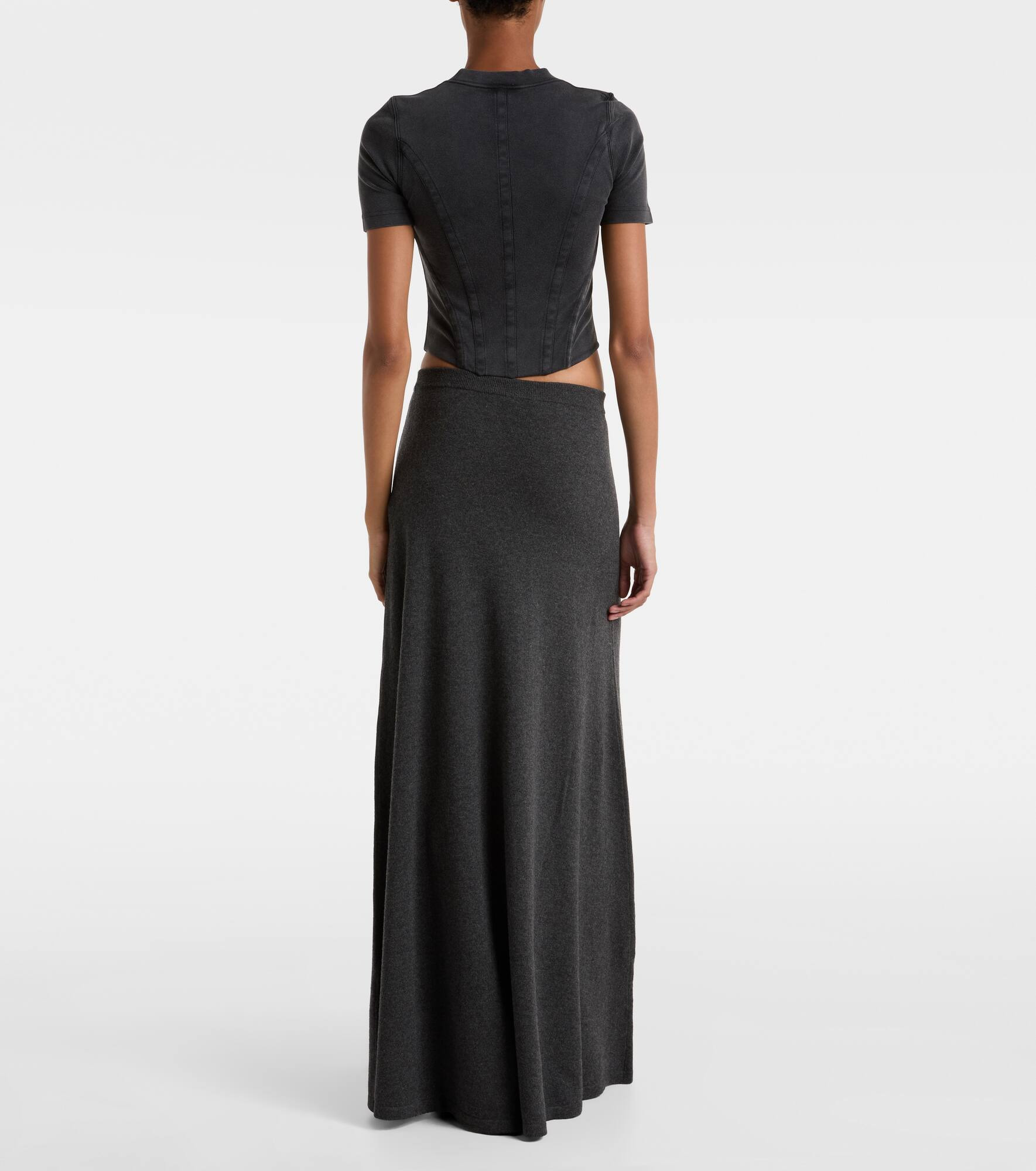 High-rise wool maxi skirt - 3