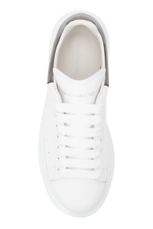 White leather sneakers with lead leather heel - 5