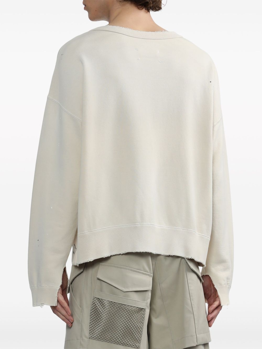 logo-print distressed sweatshirt - 4