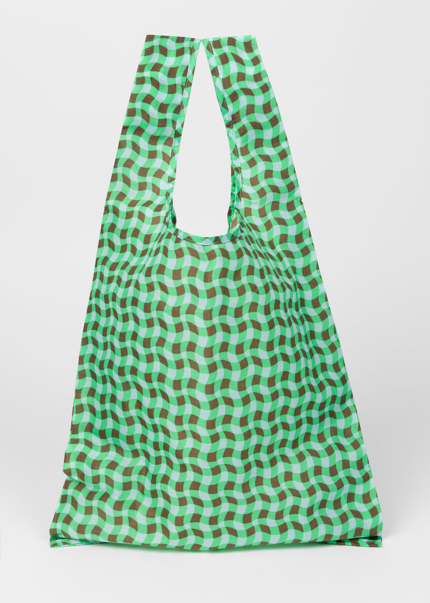 BAGGU Green Wavy Gingham Standard Reusable Bag - 4