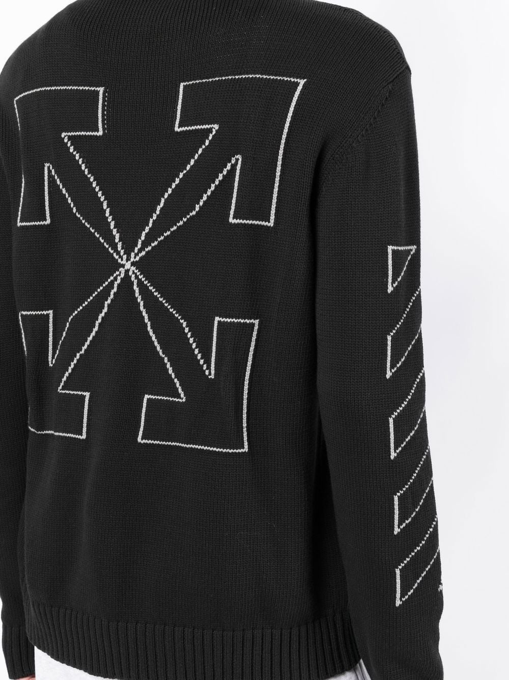 arrow-print crew-neck jumper - 5