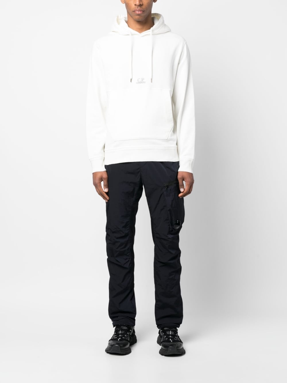 logo-embroidered cotton hoodie - 2