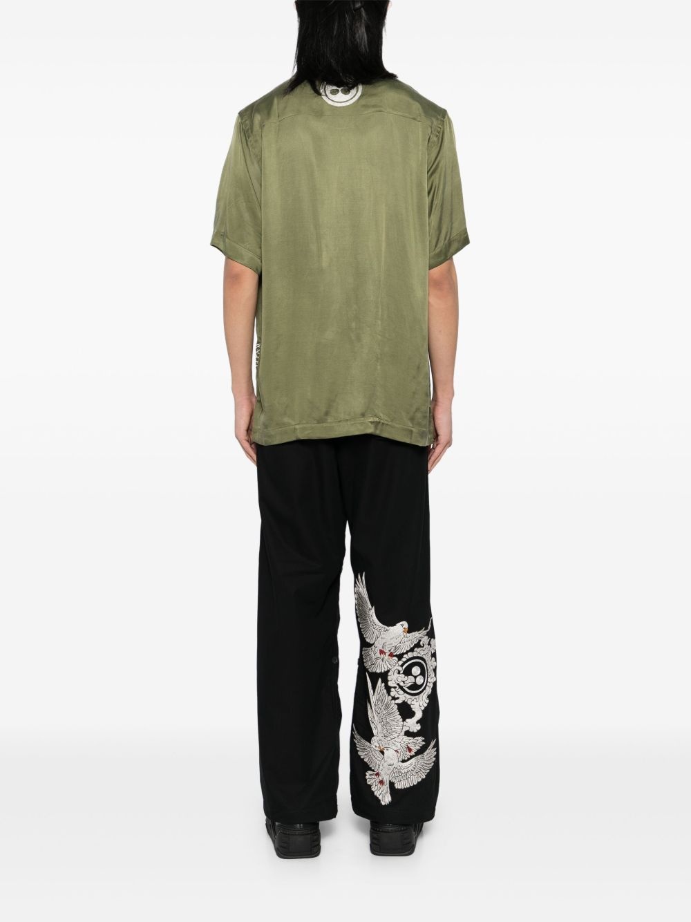 embroidered straight-leg trousers - 2