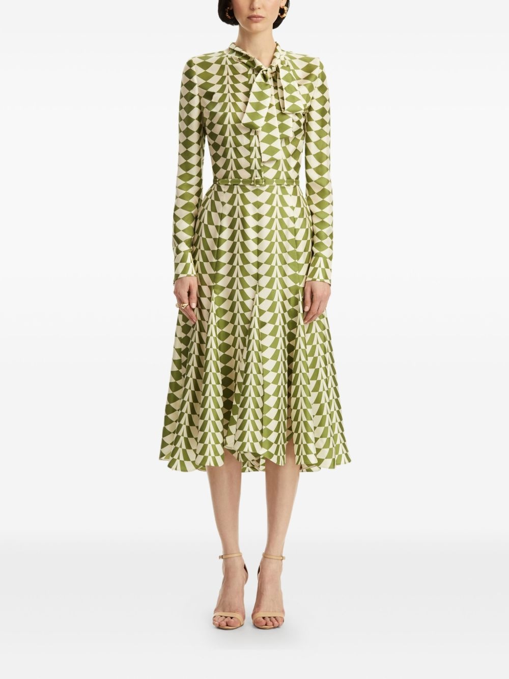geometric-print midi dress - 2