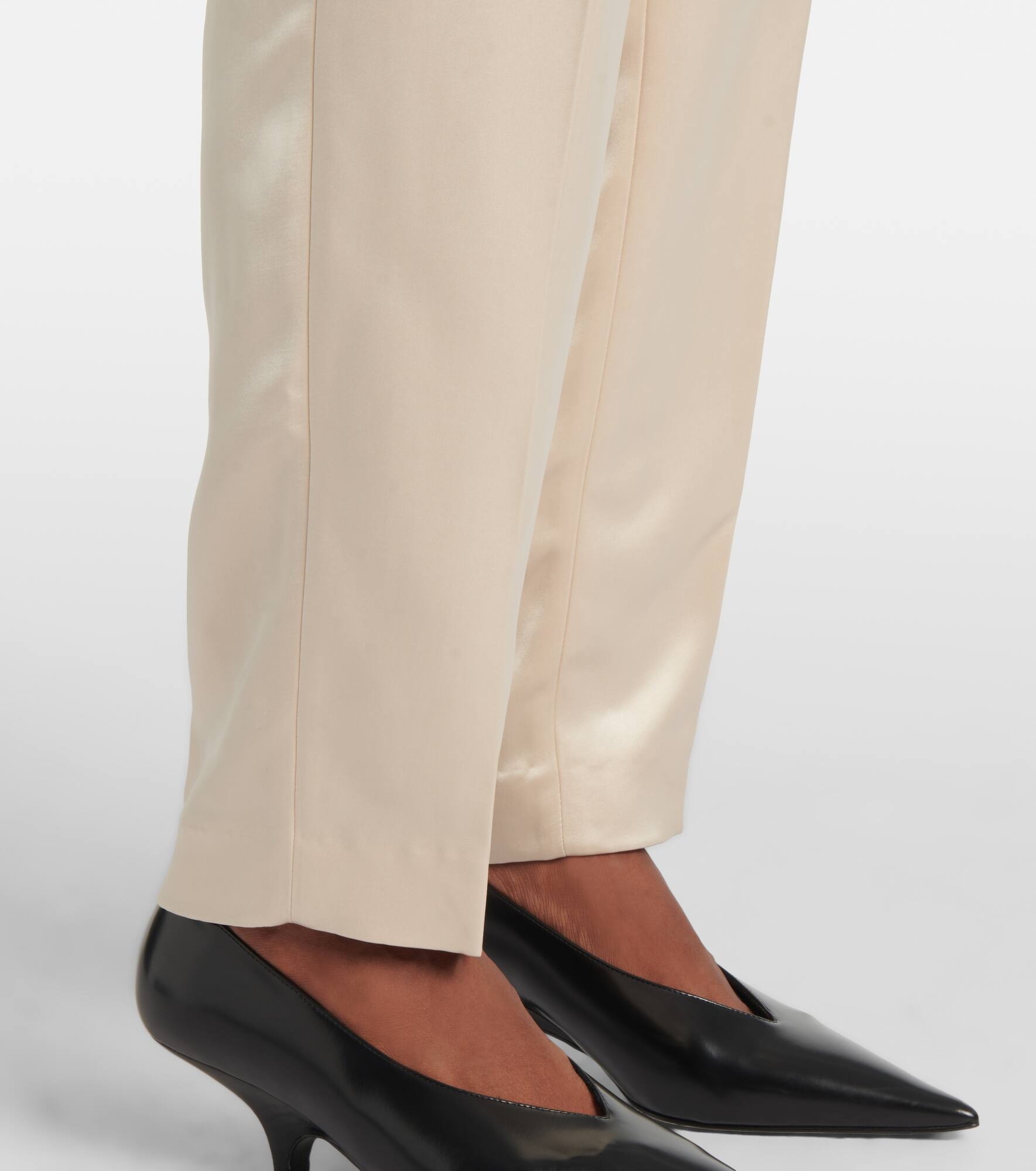 High-rise satin straight pants - 5