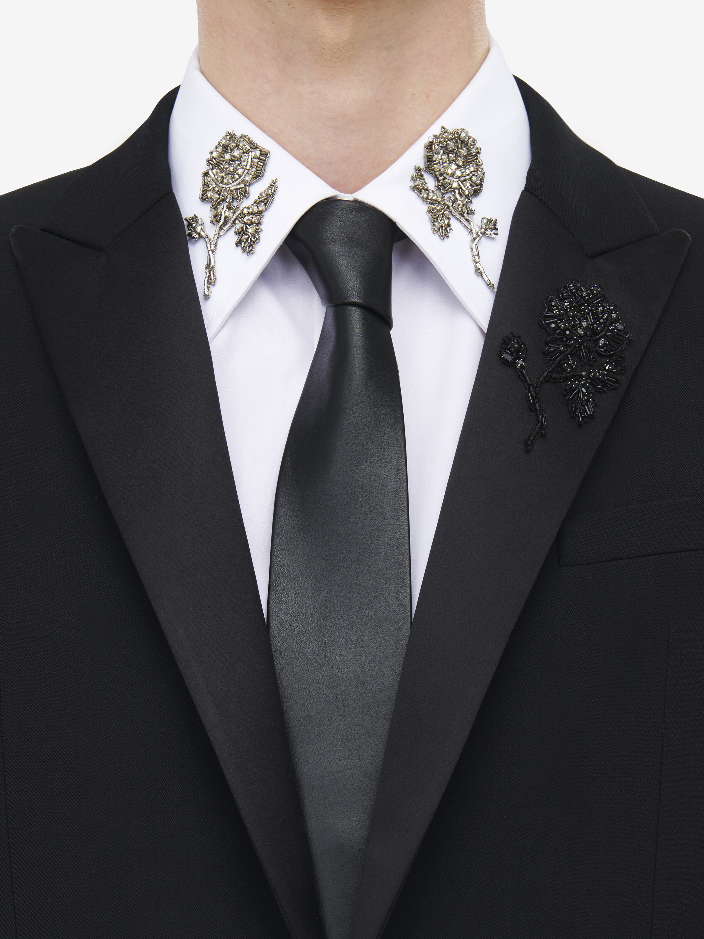 McQueen Logo Leather Tie - 1