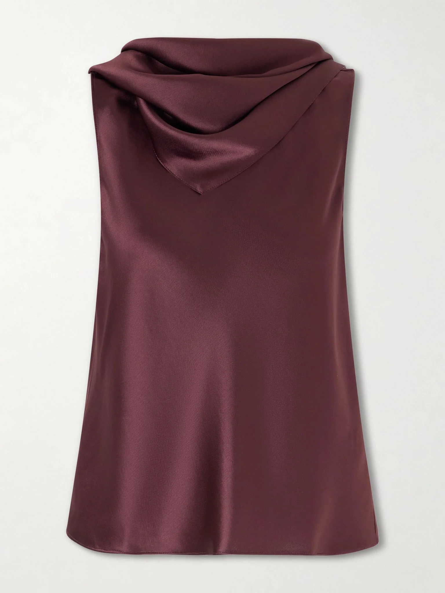 Barb draped satin blouse Burgundy - 1