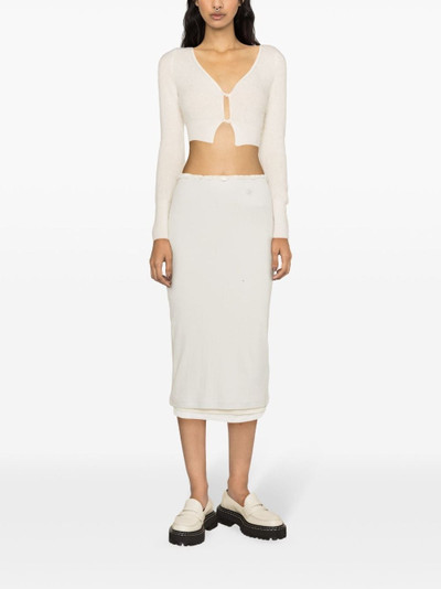 Jil Sander + layered cotton midi skirt outlook