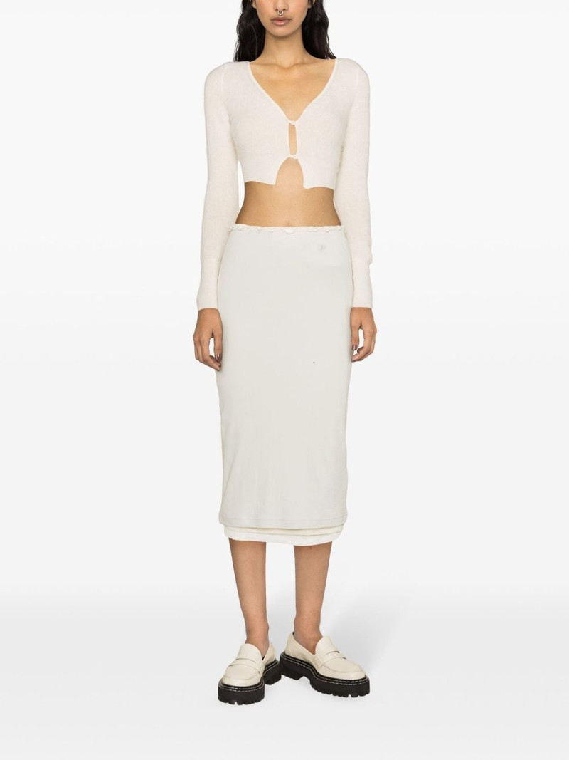Jil Sander + layered cotton midi skirt outlook