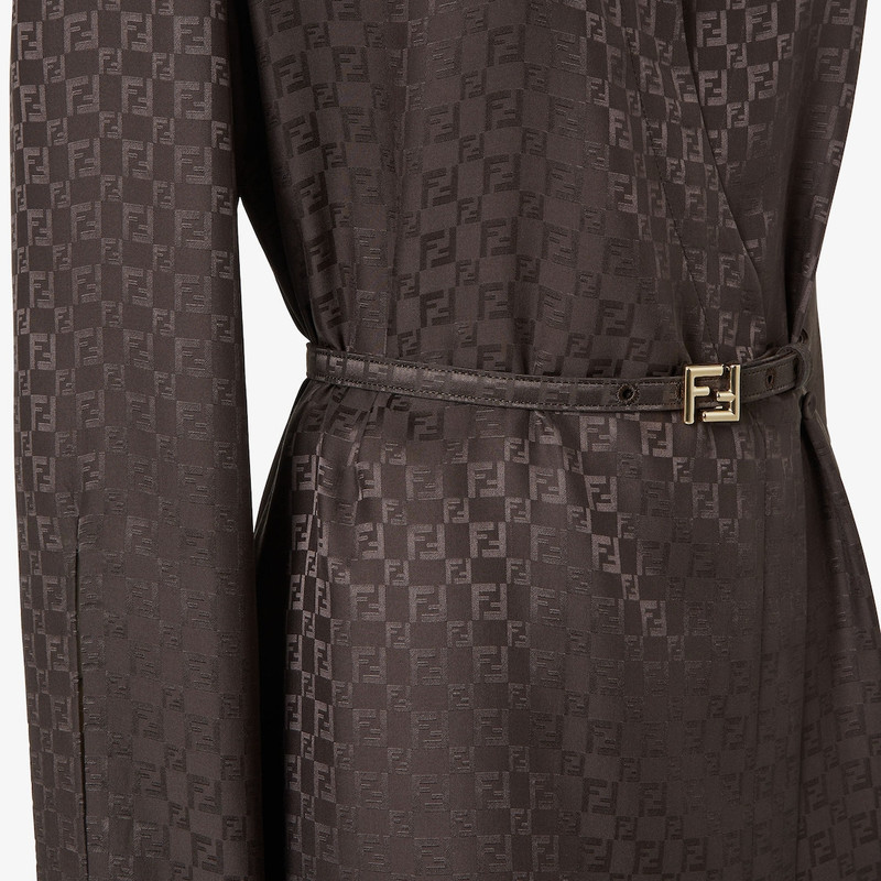 Dress Brown FF jacquard silk dress 3