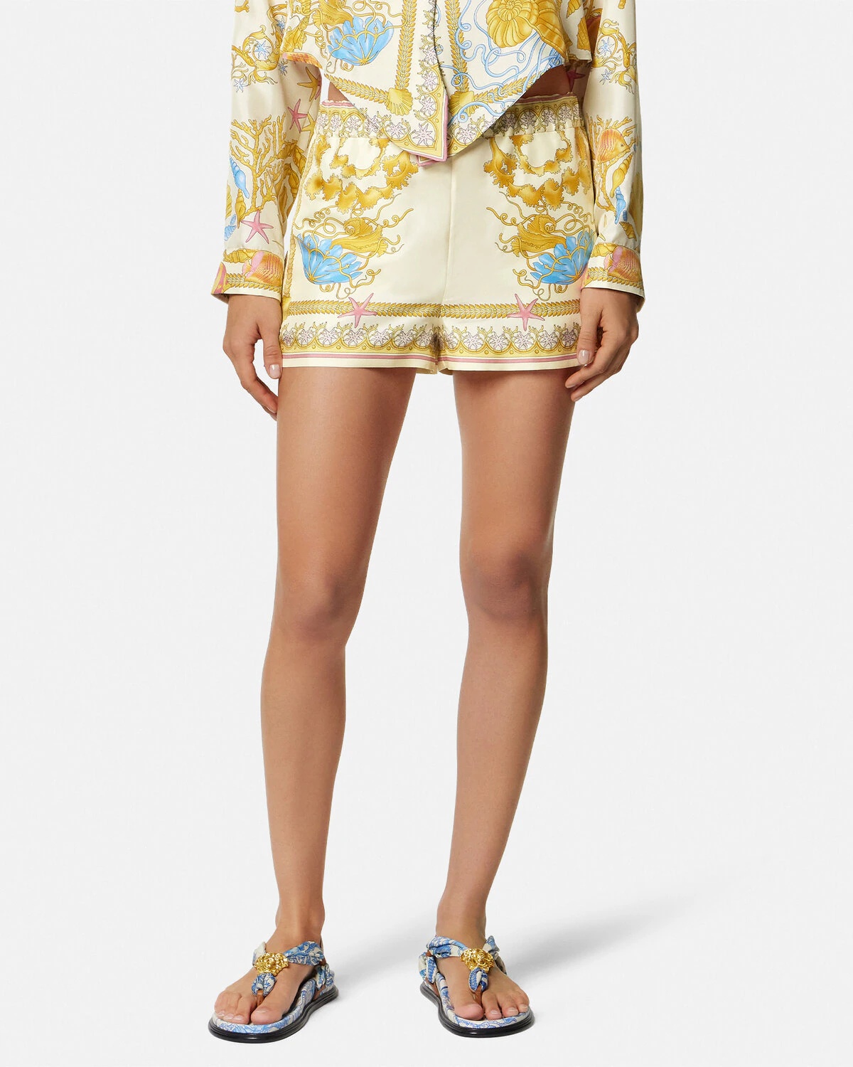 Underwater Barocco Silk Shorts - 4