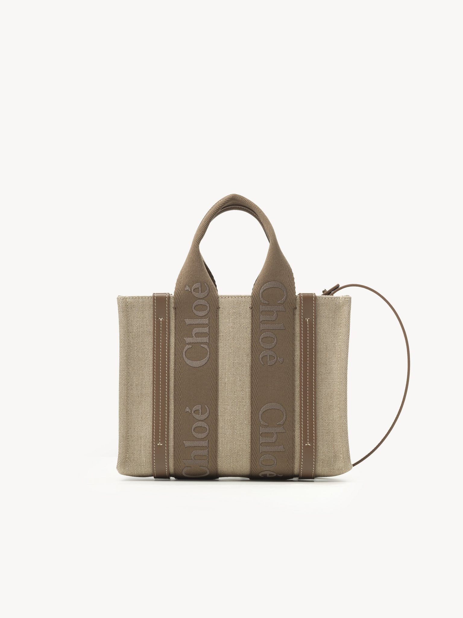 SMALL WOODY TOTE BAG IN LINEN - 1