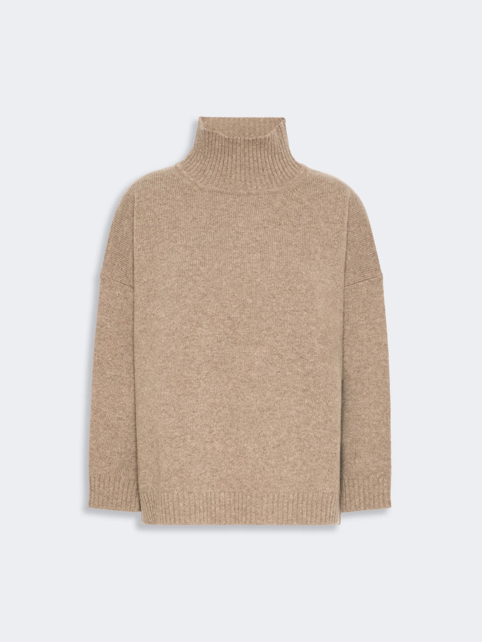 BORGIA Wool knit turtleneck jumper - HAZELNUT BROWN - 1
