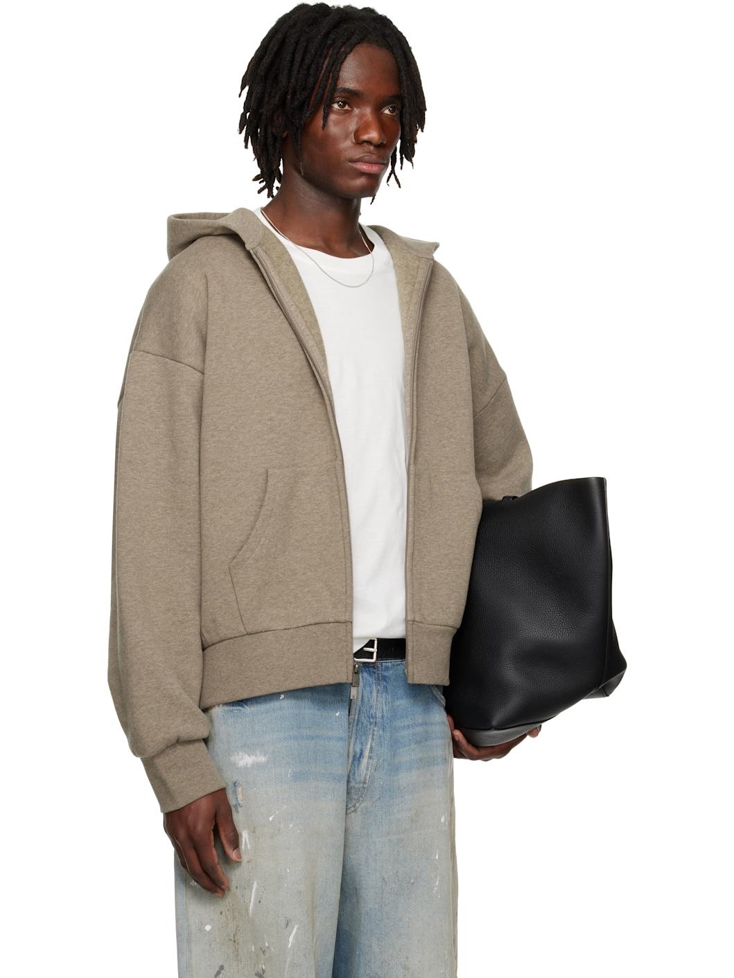 Gray Classic Full Zip-Up Hoodie - 3