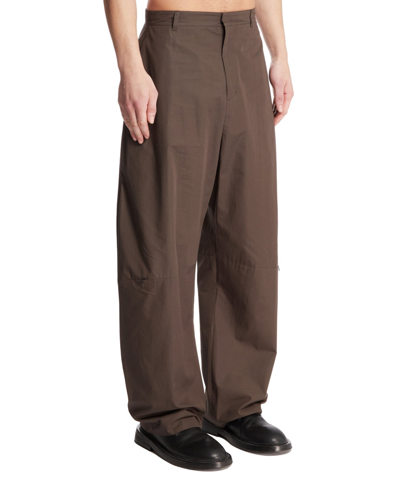 Brown Barrel Zip Trousers 4