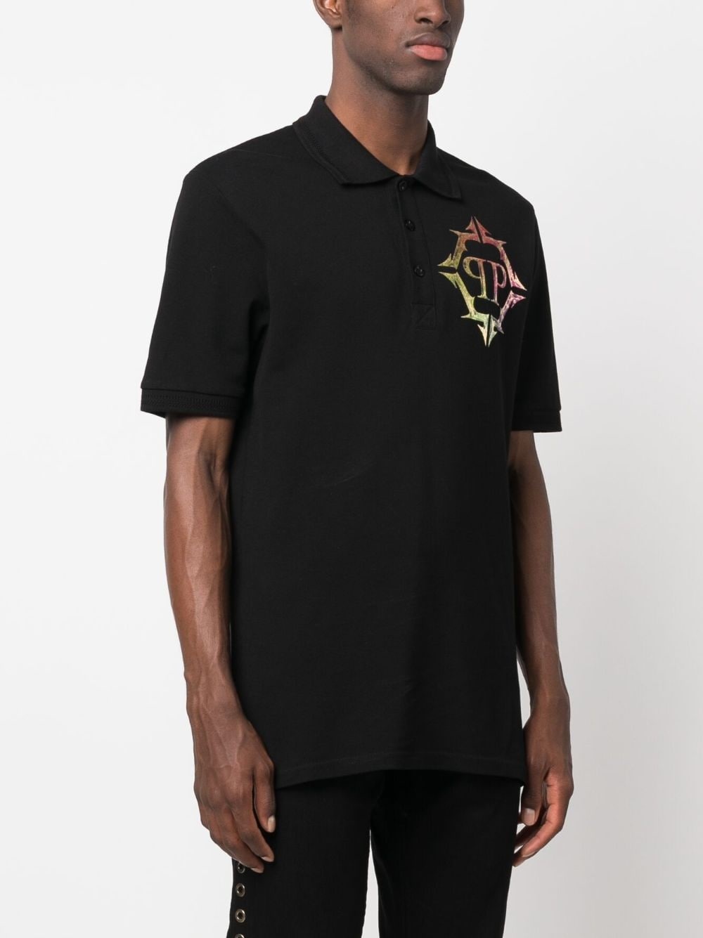 logo-print short-sleeved polo shirt - 3