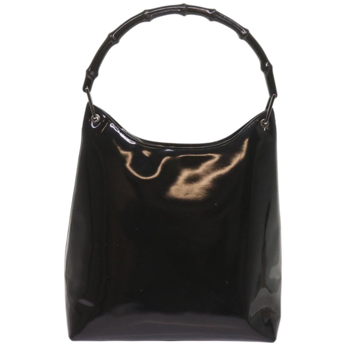 GUCCI Bamboo Hand Bag Leather Black - 2