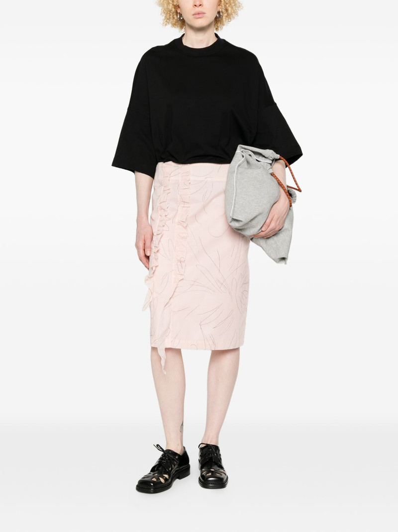 Plan C ruffled-detail midi skirt outlook