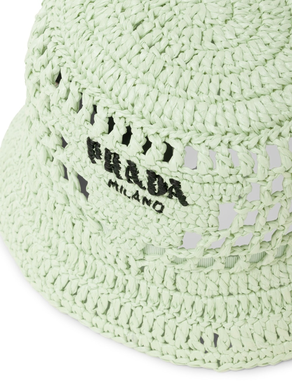 logo-embroidered raffia bucket hat - 2