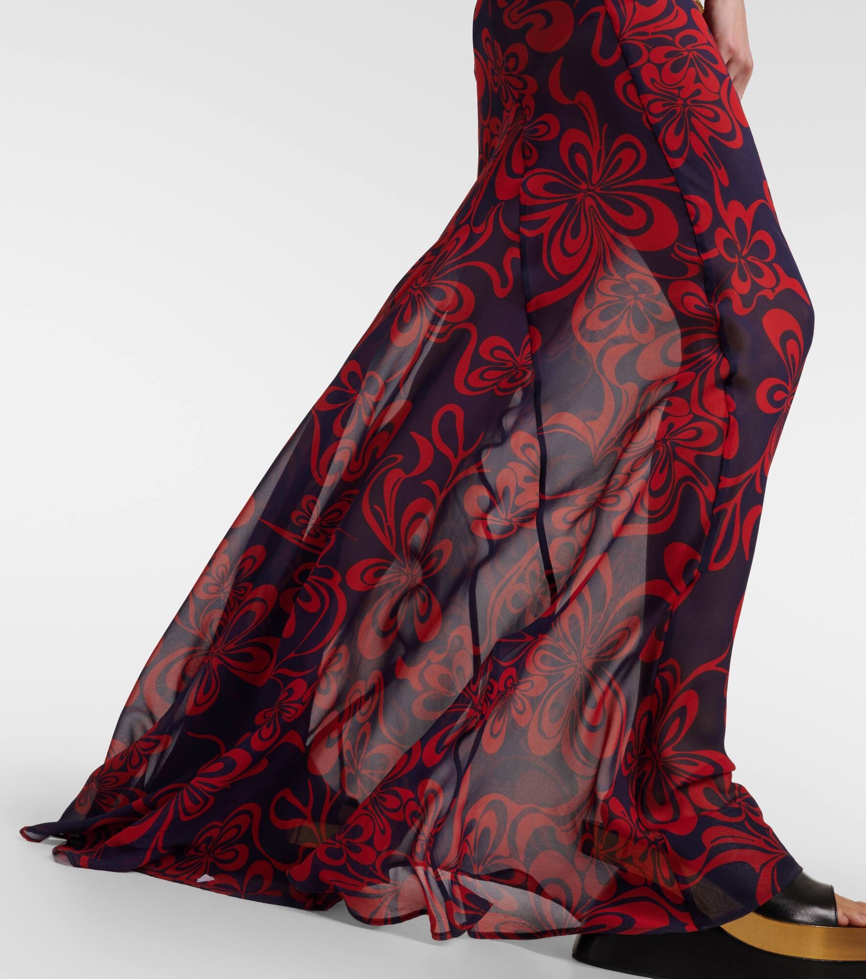 Printed silk georgette maxi dress - 5