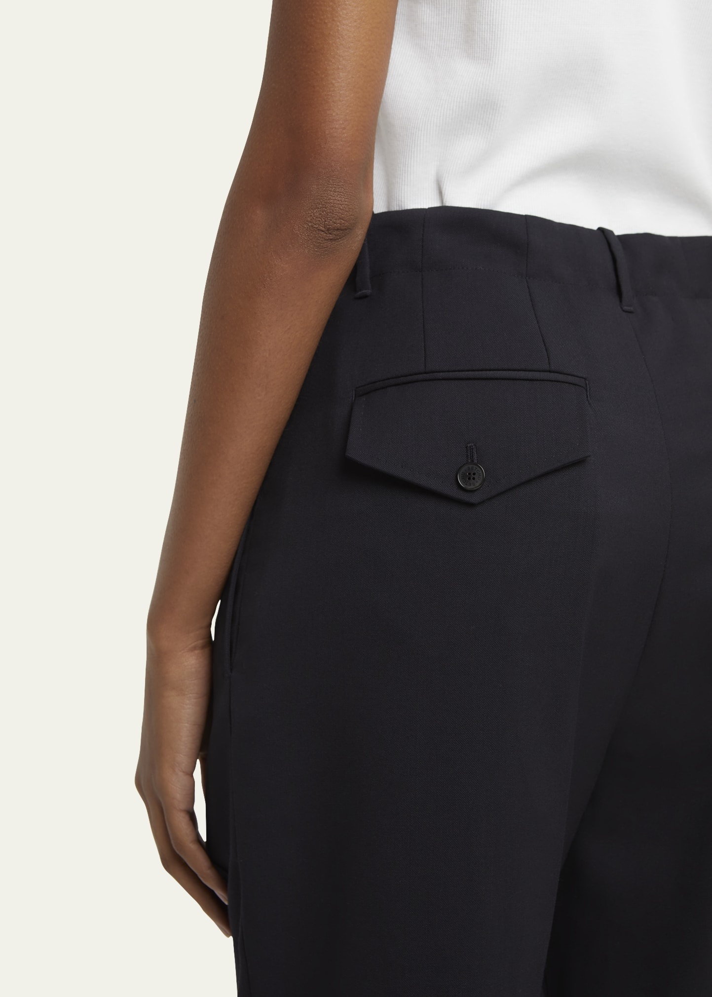 Pleated Wool Gabardine Chino Pants - 5