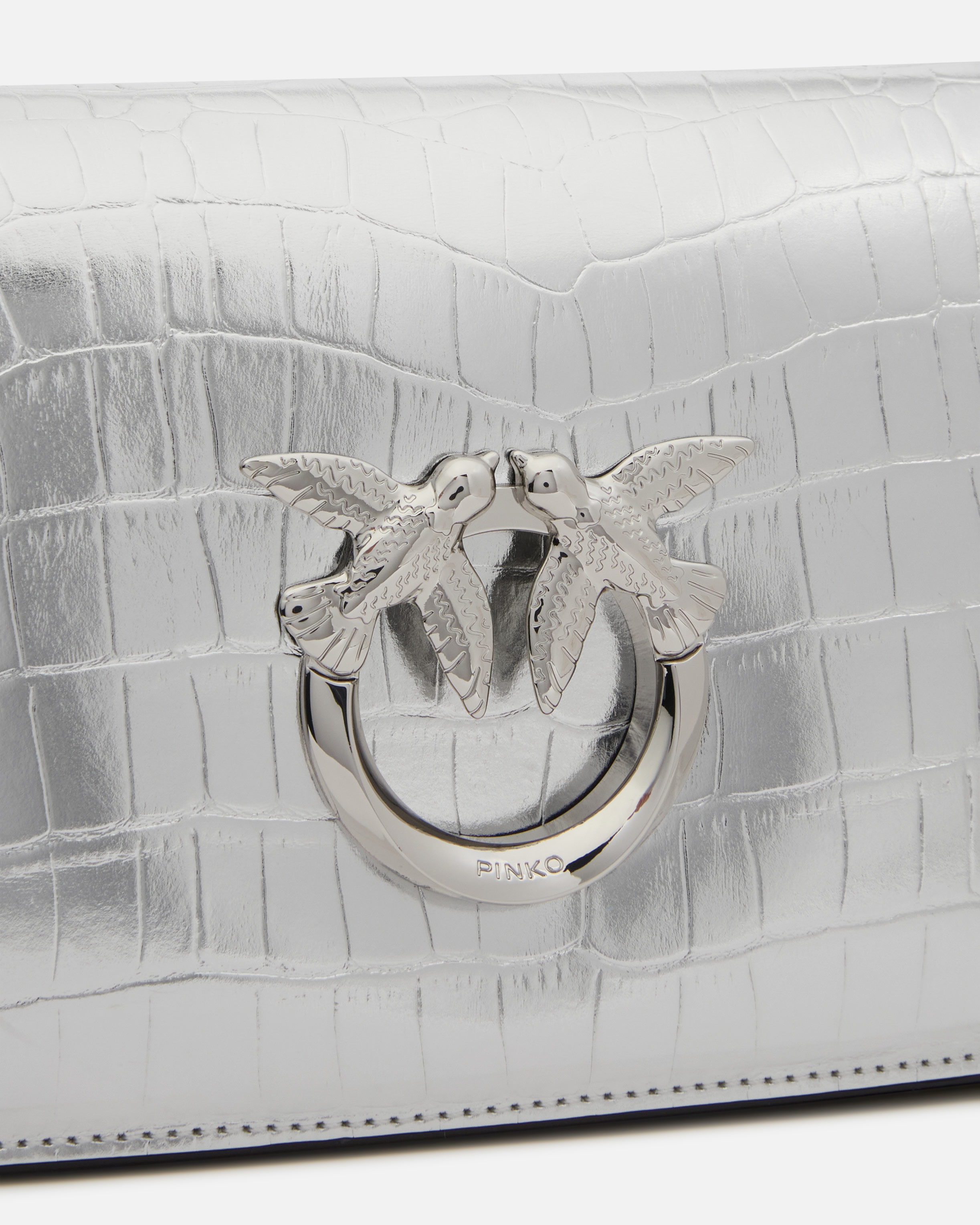 MINI LOVE BAG CLICK BAG IN METALLIC CROCODILE-PRINT LEATHER - 3