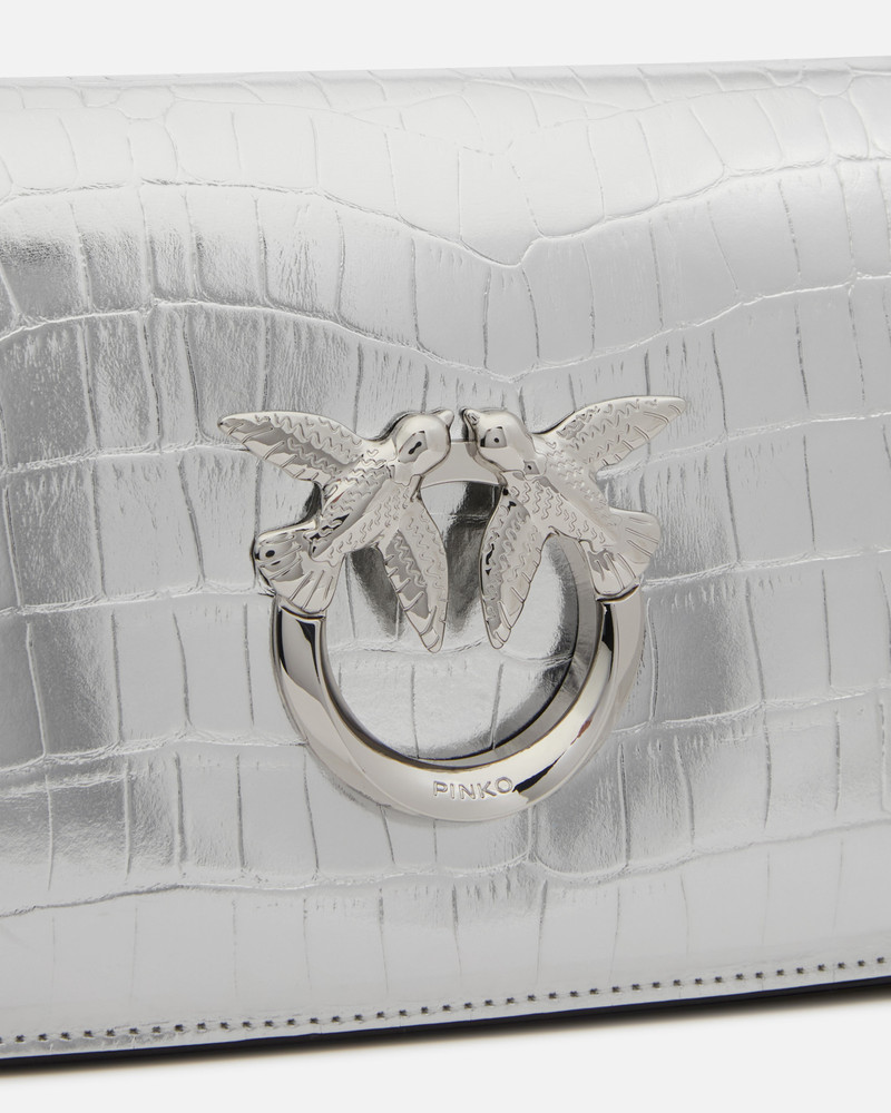 MINI LOVE BAG CLICK BAG IN METALLIC CROCODILE-PRINT LEATHER 3