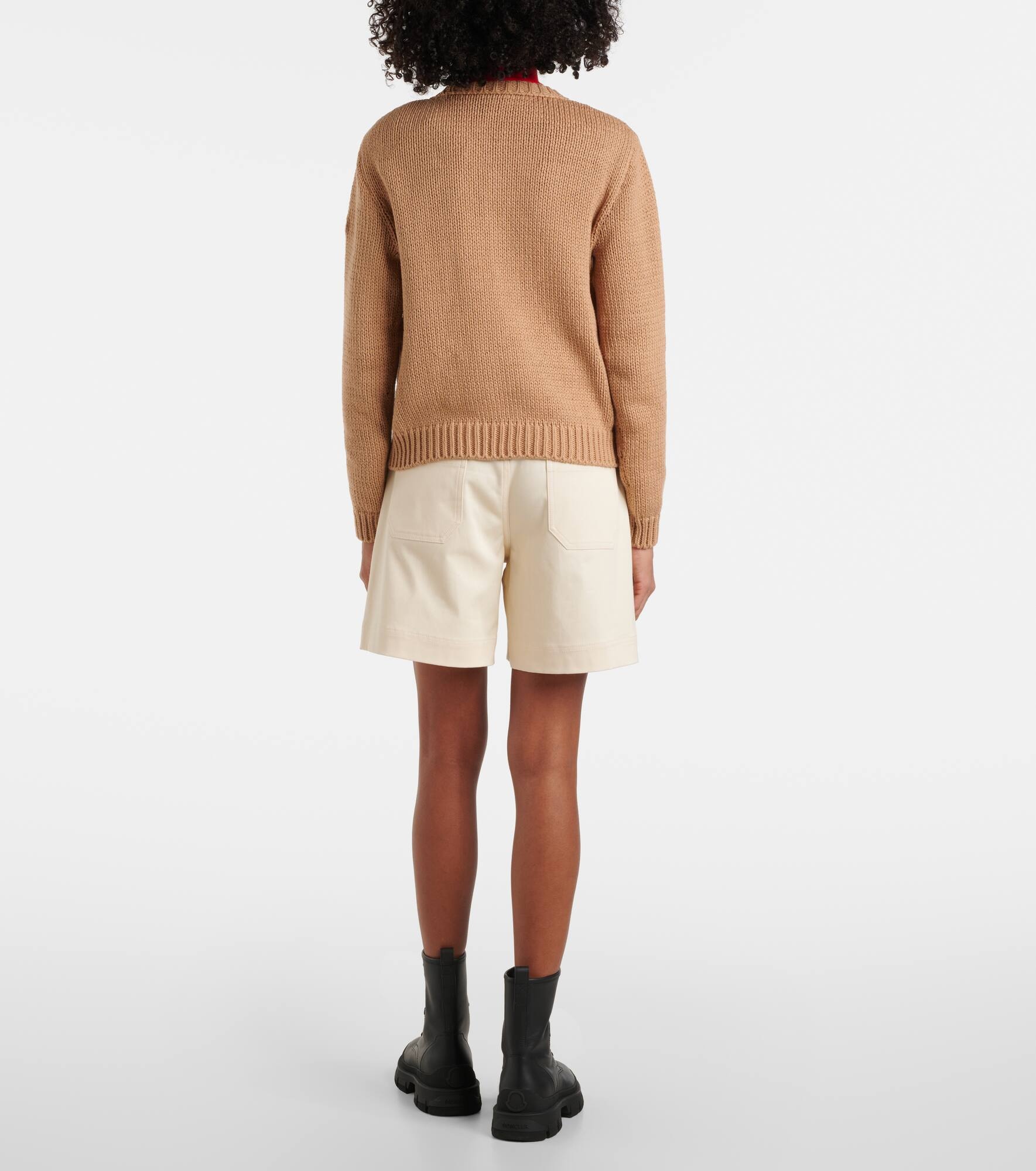 Logo embroidered cotton sweater - 3