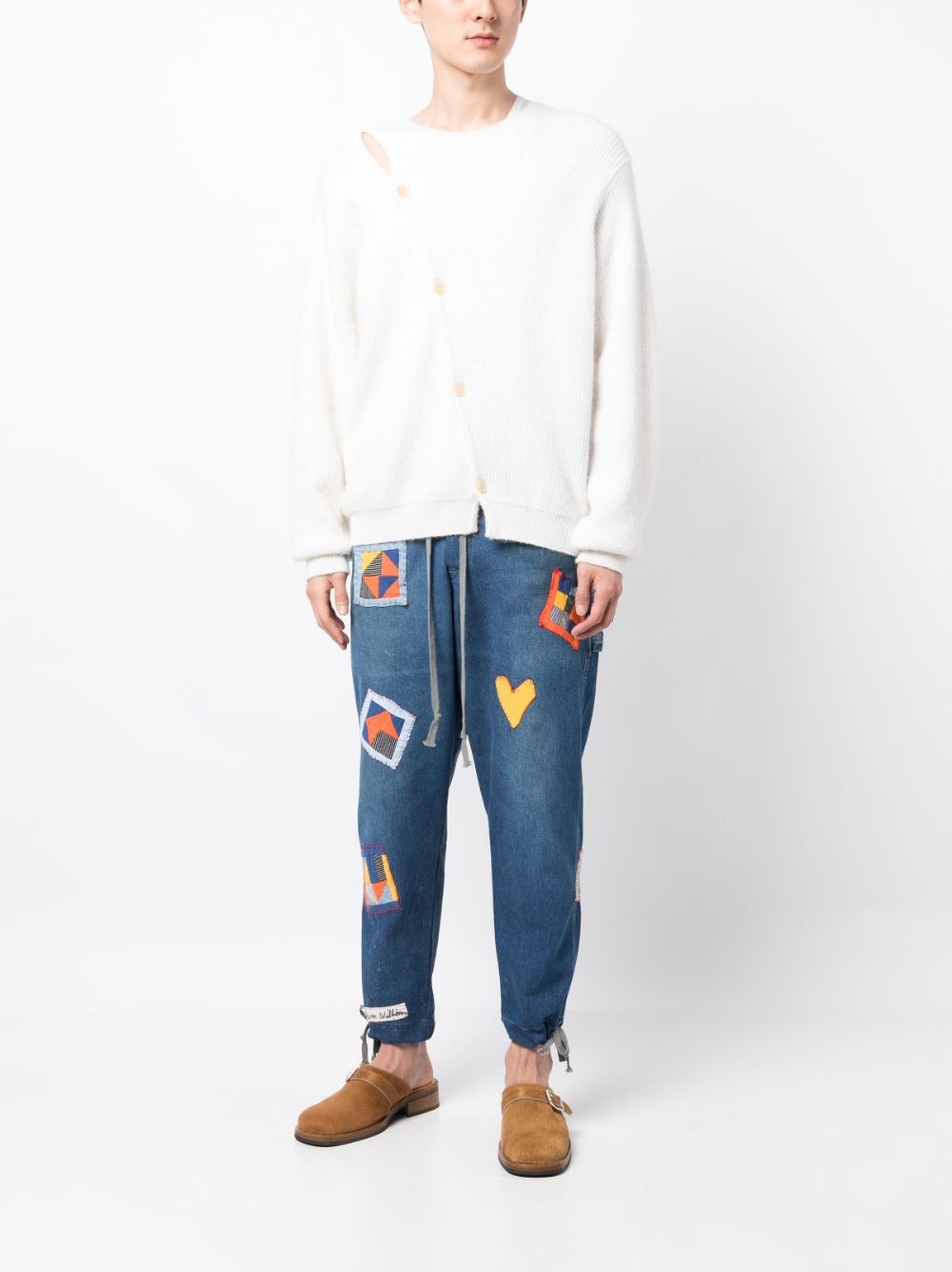 PATCH-DETAIL DRAWSTRING JEANS - 4