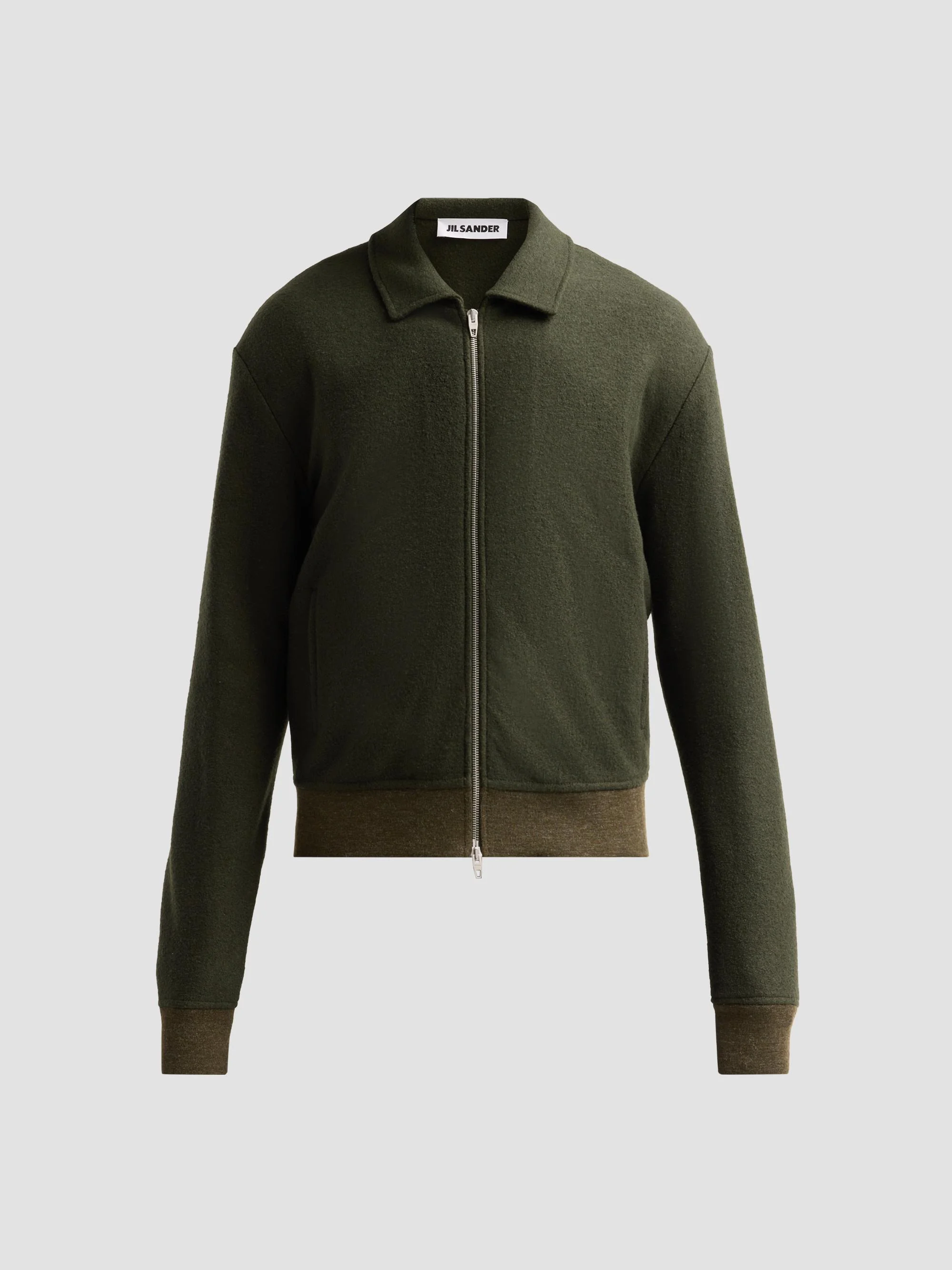 Men's Felted Wool-Blend Jersey Jacket - Beetle - 1