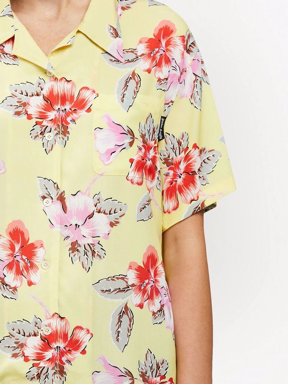 hibiscus-print short sleeve shirt - 5