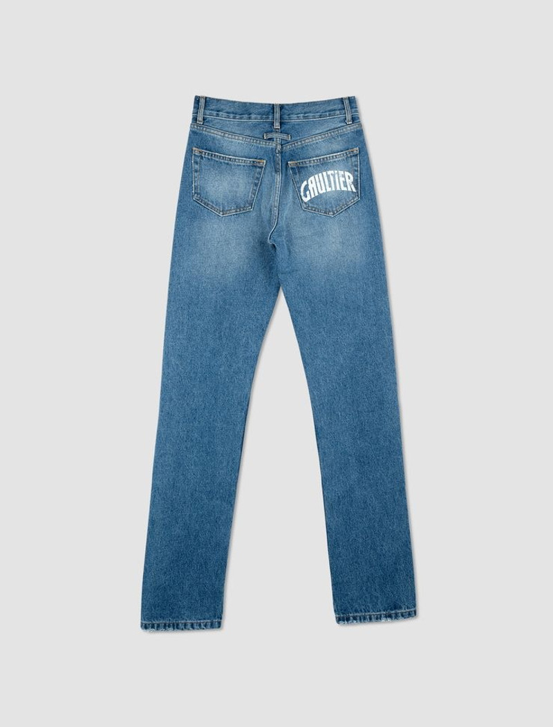 Denim trousers with screen-printed logo 3
