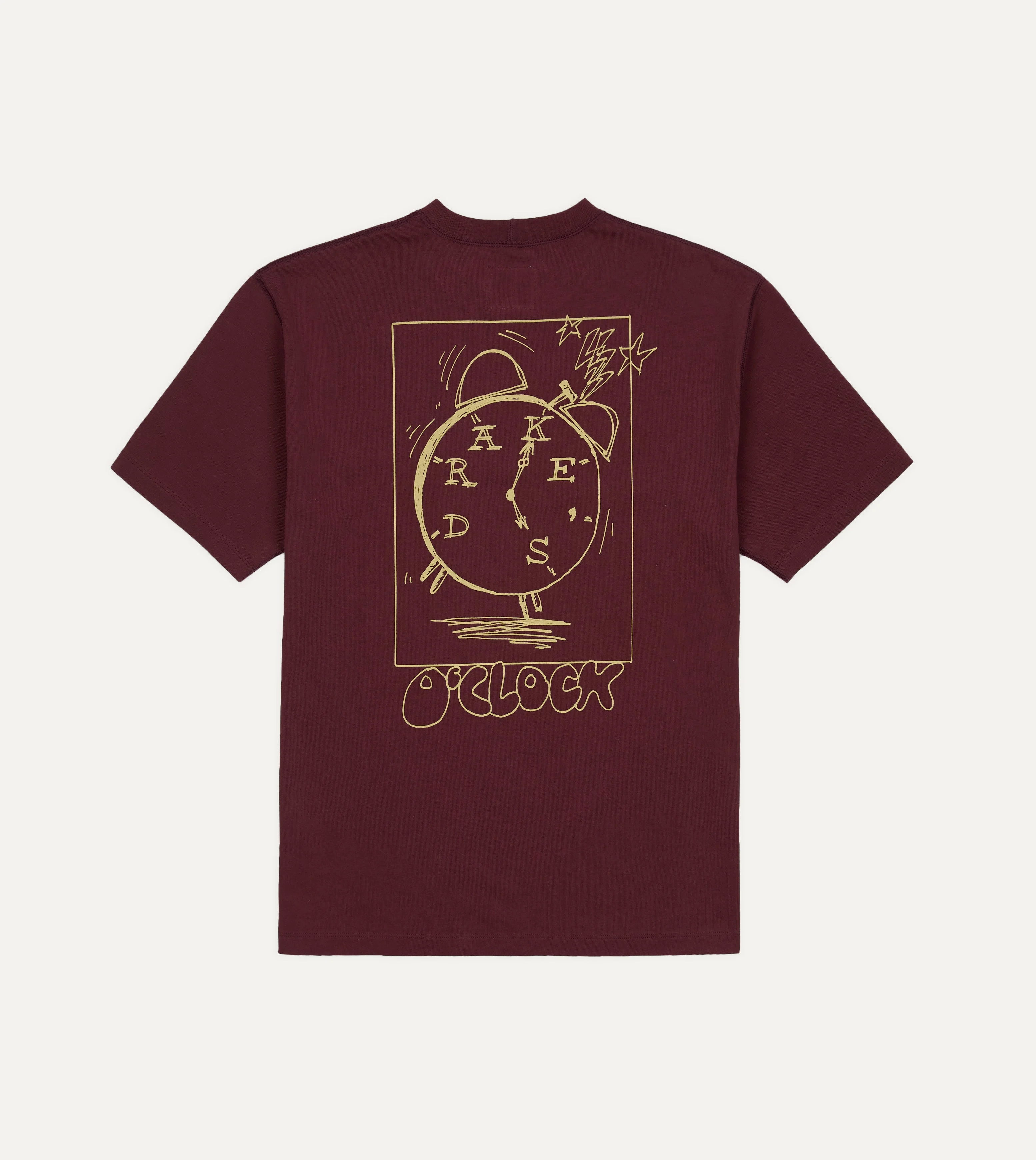 Burgundy 'O'Clock' Print Short-Sleeve Hiking T-Shirt - 1