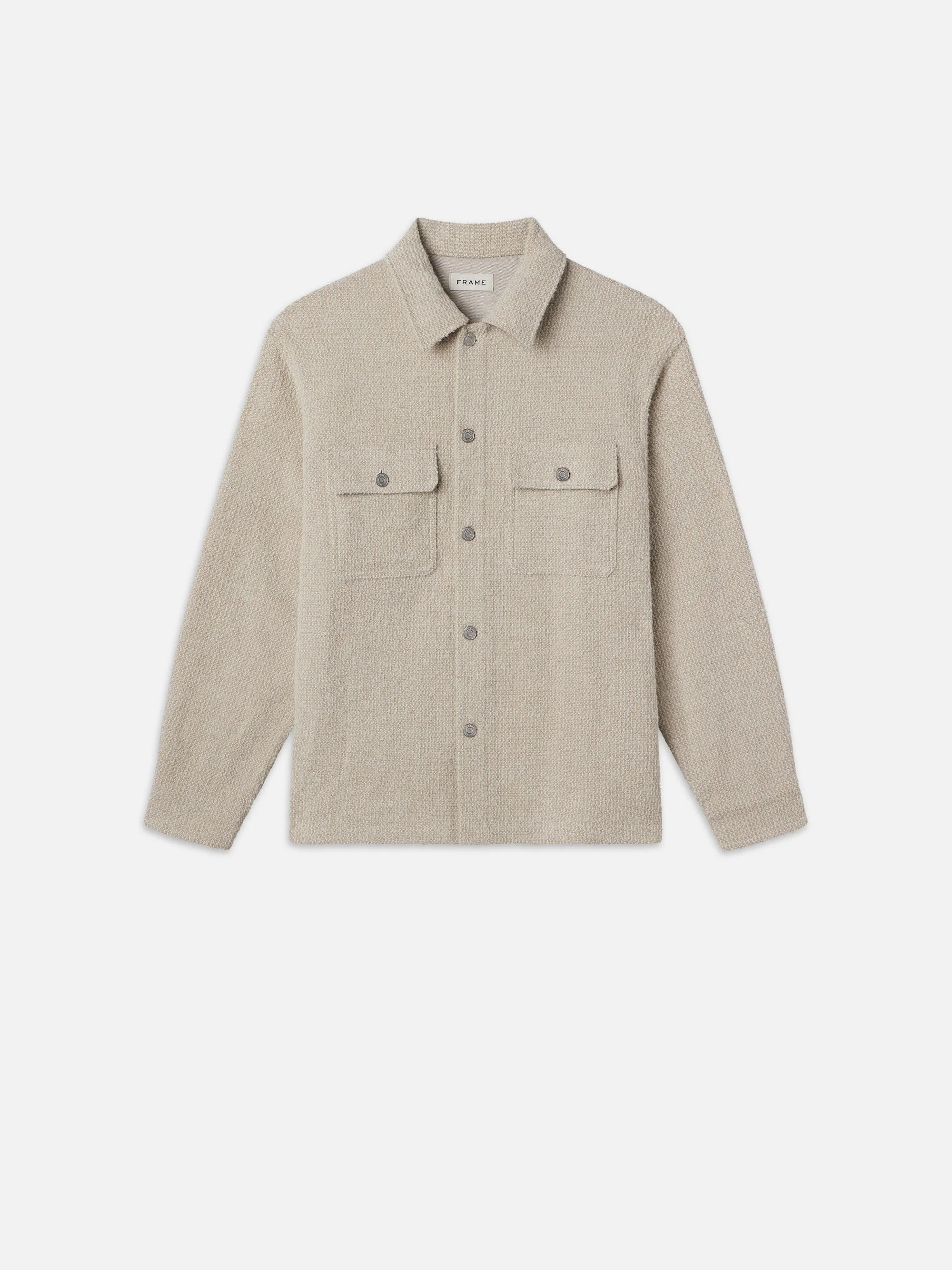 Tweed Overshirt Jacket in Dove Tweed - 1