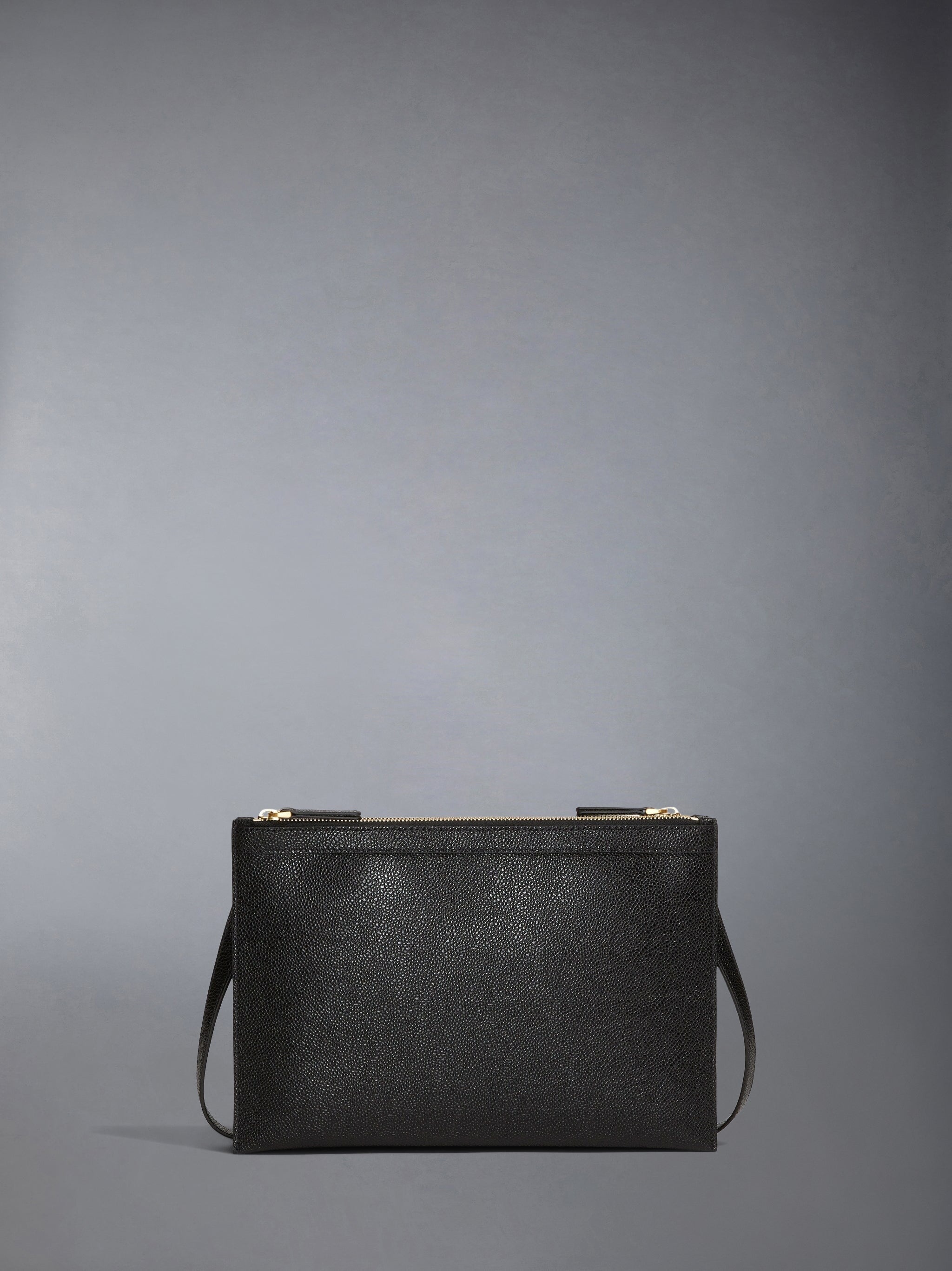 PEBBLE GRAIN DOUBLE ZIP DOCUMENT HOLDER CROSSBODY - 3