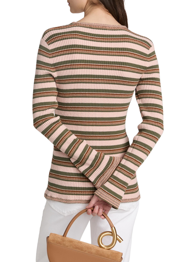 Women's Grazia Stripe Cardigan - Pink Shell Stone Army 5