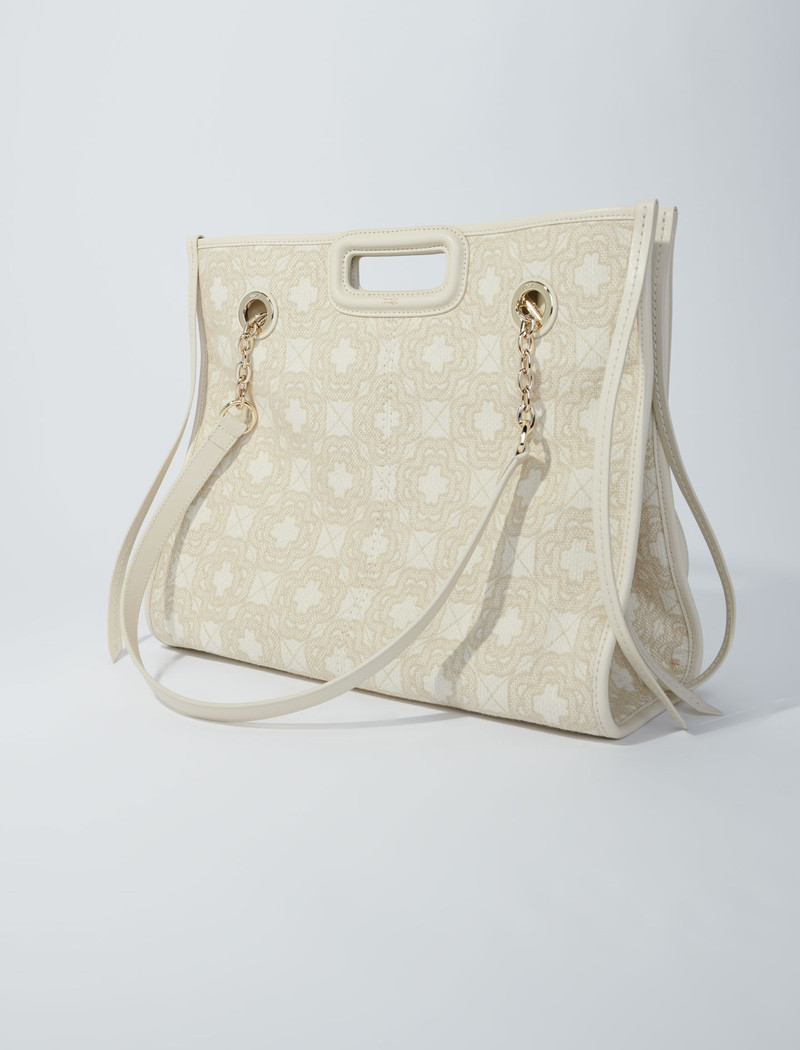 Clover print canvas shopping bag 5