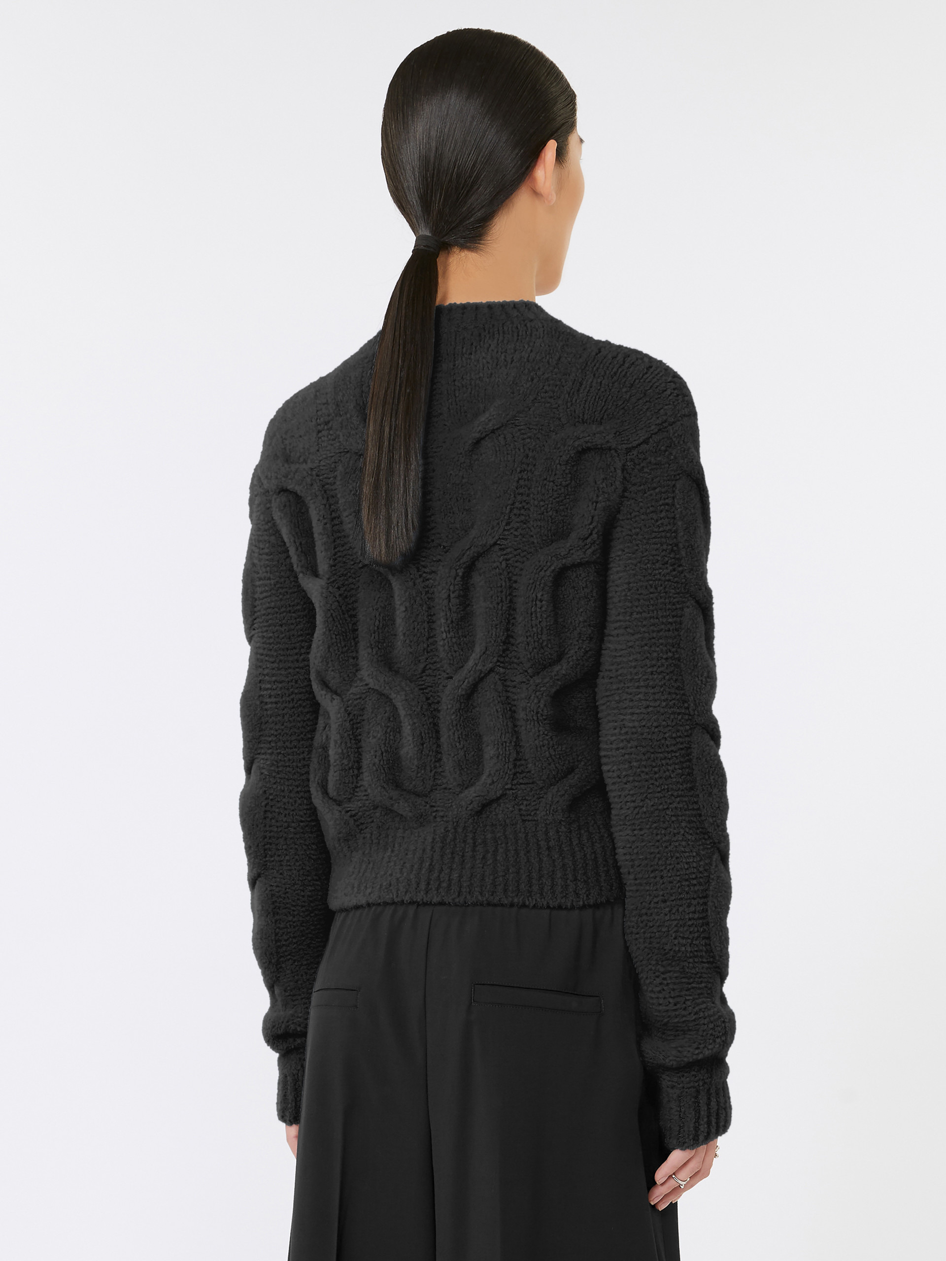 NUVOLE Fluffy cable-knit sweater - 4